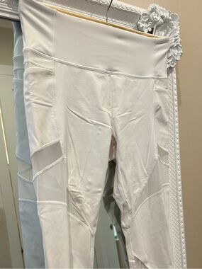 Lululemon White Mesh Panel Leggings